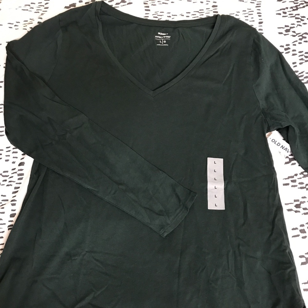 NWT Teal long sleeve V-neck shirt